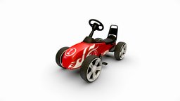 Kids Sport Car red, kids, kid, toy, pedal, child, obj, spots, fbx, blender, vehicle, car, kids-toys, warkarma