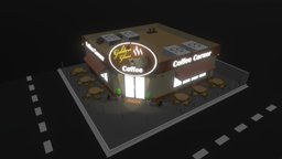 Coffee Corner cafe, coffee, cafeteria, drinks, low-poly-model, low-poly-game-assets, coffeeshop, 3dbuilding, low-poly-blender, coffee-cup, drinking-glasses