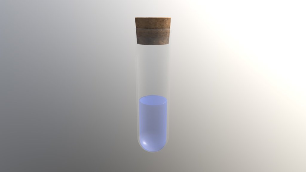 Here is one of the objects that I will be putting in my scene. A glass tube with some unknown liquid substance 3d model