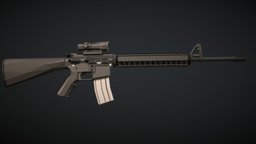 Low-Poly M16A4 ACOG