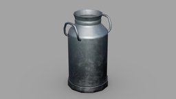 Metal Milk Can cow, storage, dairy, soviet, rust, vintage, rusty, can, aluminium, jar, barn, canteen, beverage, milk, handle, metal, farm, props, old, tank, bidon, canister, liquids, leche, envoironment, milkcan, game, pbr, lowpoly, stylized, container, village, industrial, gameready
