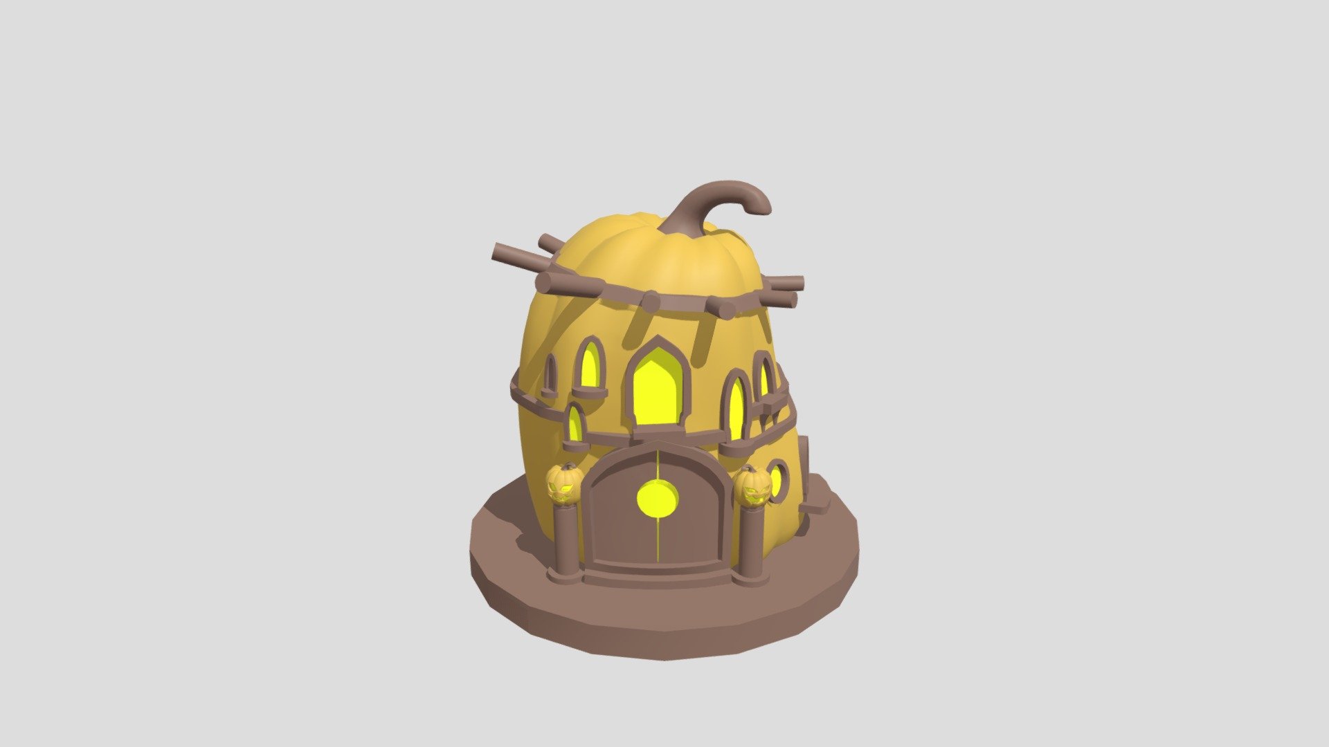 A work in progress of a pumpkin house model. All that is left is the texturing! - Pumpkin House - 3D model by BlakeBiehle 3d model