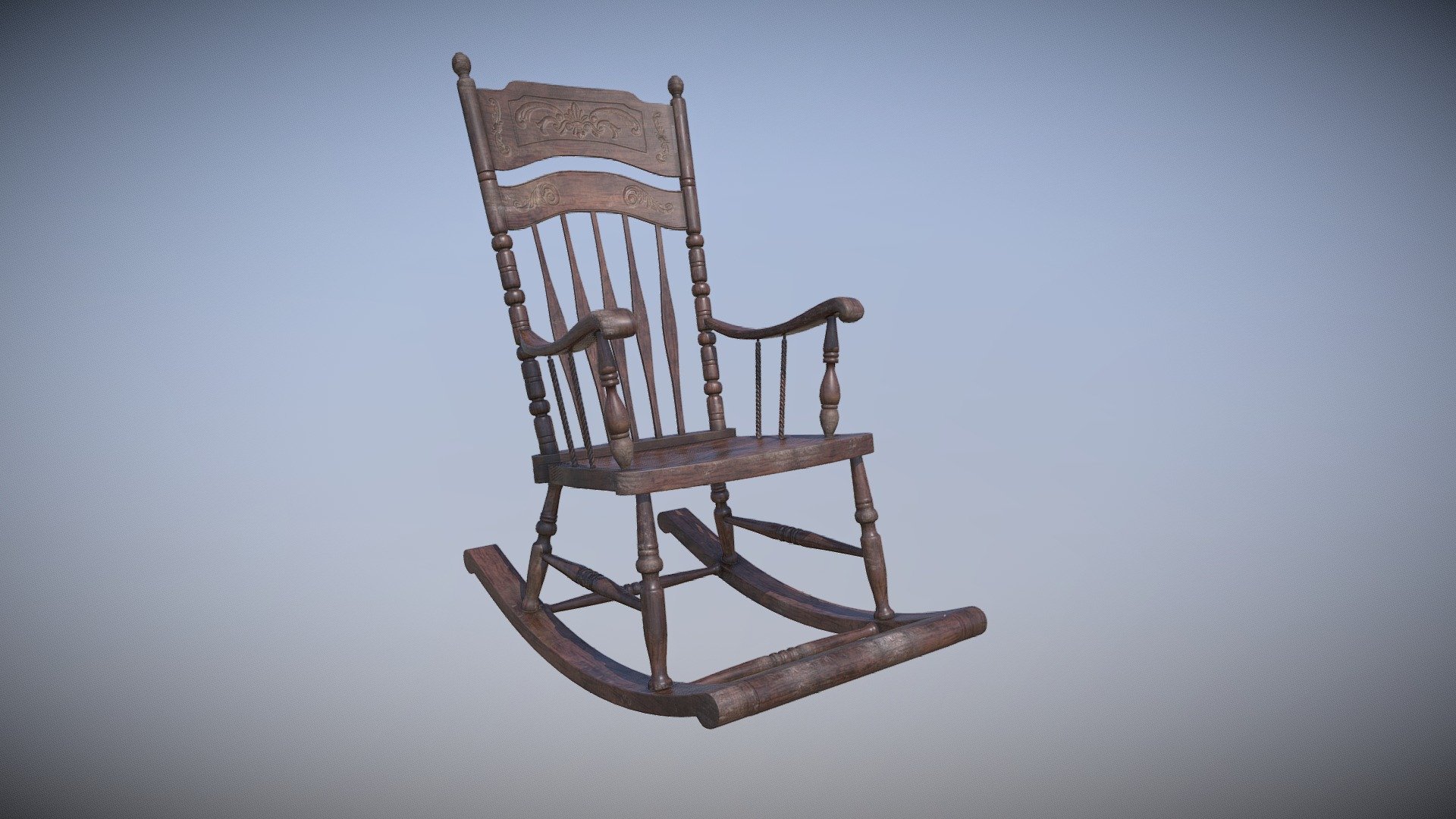 This is an old rocking chair based on designs of early 1900s. Modelled with Blender and textured with Substance Painter. 
Appropriate for vintage style archviz scenes.
obj and original blend files included 3d model