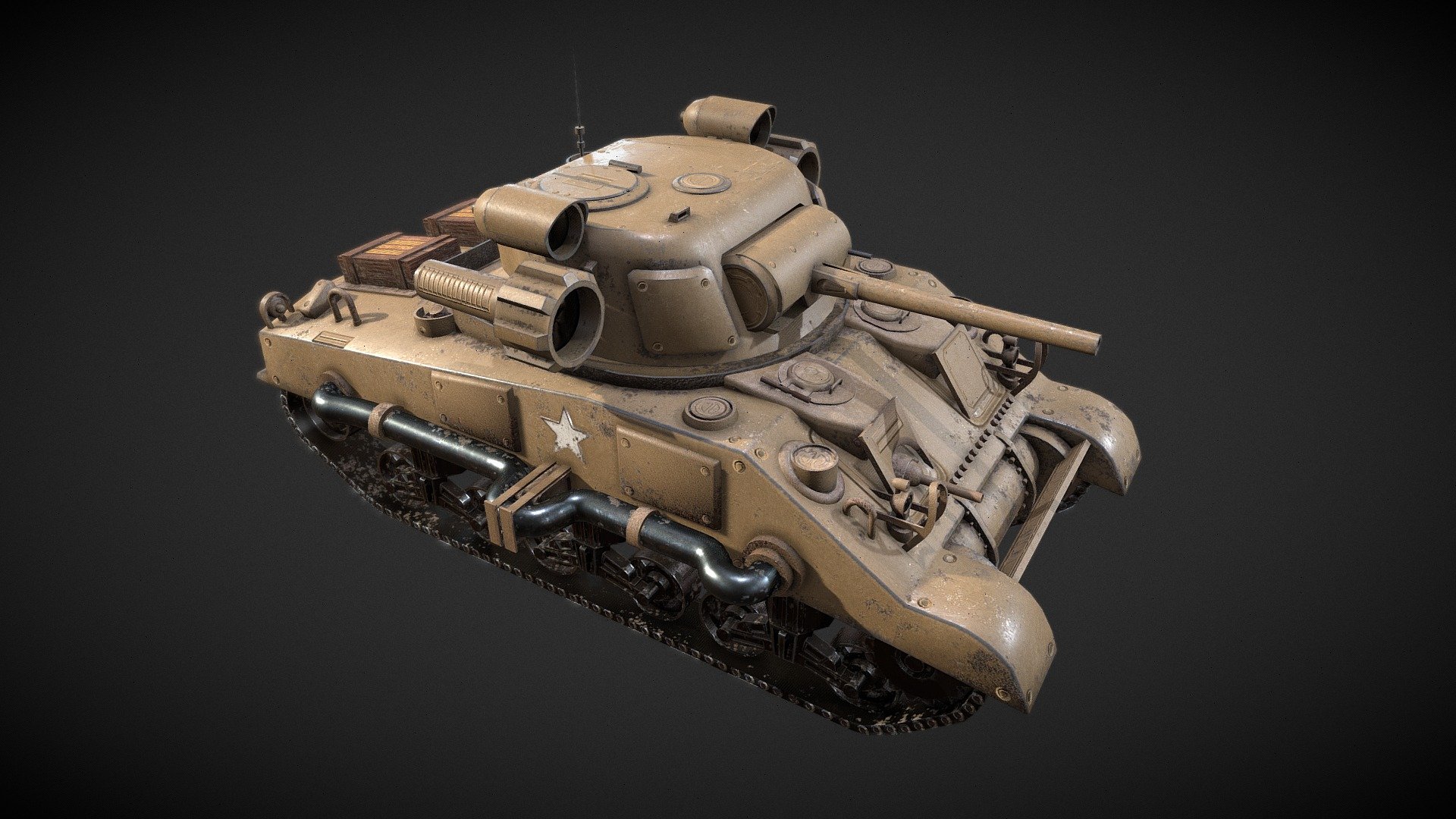 M4 Sherman Tank 75mm inspired from the Sherman Tank in the Fallout series - Model/Art by Outworld Studios

Must give credit to Outworld Studios if using this asset.

Show support by joining my discord: https://discord.gg/EgWSkp8Cxn - M4 Sherman Tank 75mm - Buy Royalty Free 3D model by Outworld Studios (@outworldstudios) 3d model