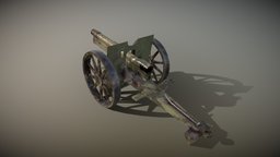 FK96 canon, ww1, game-ready, low-poly-model, mobilegames, battlefield1