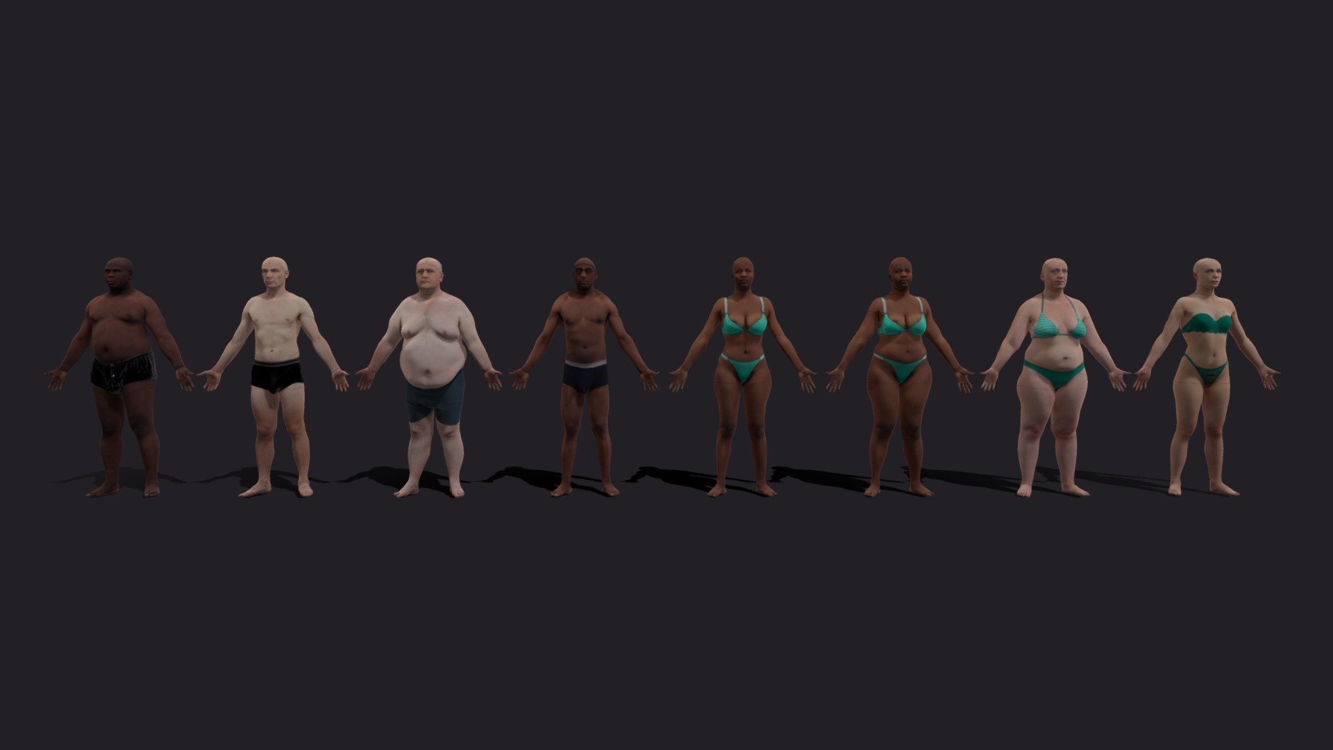 www.saanatomy.com - Human Basemesh Collection (LowPoly) - 3D model by Adrian Ngwenya (@saart188) 3d model