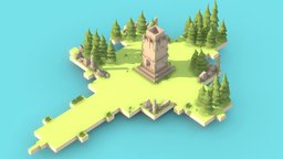 Isometric Game Level Low Poly
