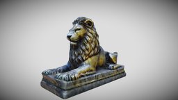lion statue lion, statue, lions, gameart, gameasset, gameready, lionstatue