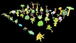 Tree Illustration Part 1 tree, plant, landscape, forest, grass, plants, pot, flower, pots, shrub, leaf, herb, bush, jungle, conifer, archmodel, pot-plant, tree-cartoon, flower-cartoon, cartoon, environment
