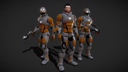 Sci-Fi Solder armor, people, stylised, pistol, sci-fi-character, sci-fi-weapon, stylizedcharacter, scafander, sci-fi-gun, character, helmet, sci-fi, characters, stylized, human, gun, male, riflie