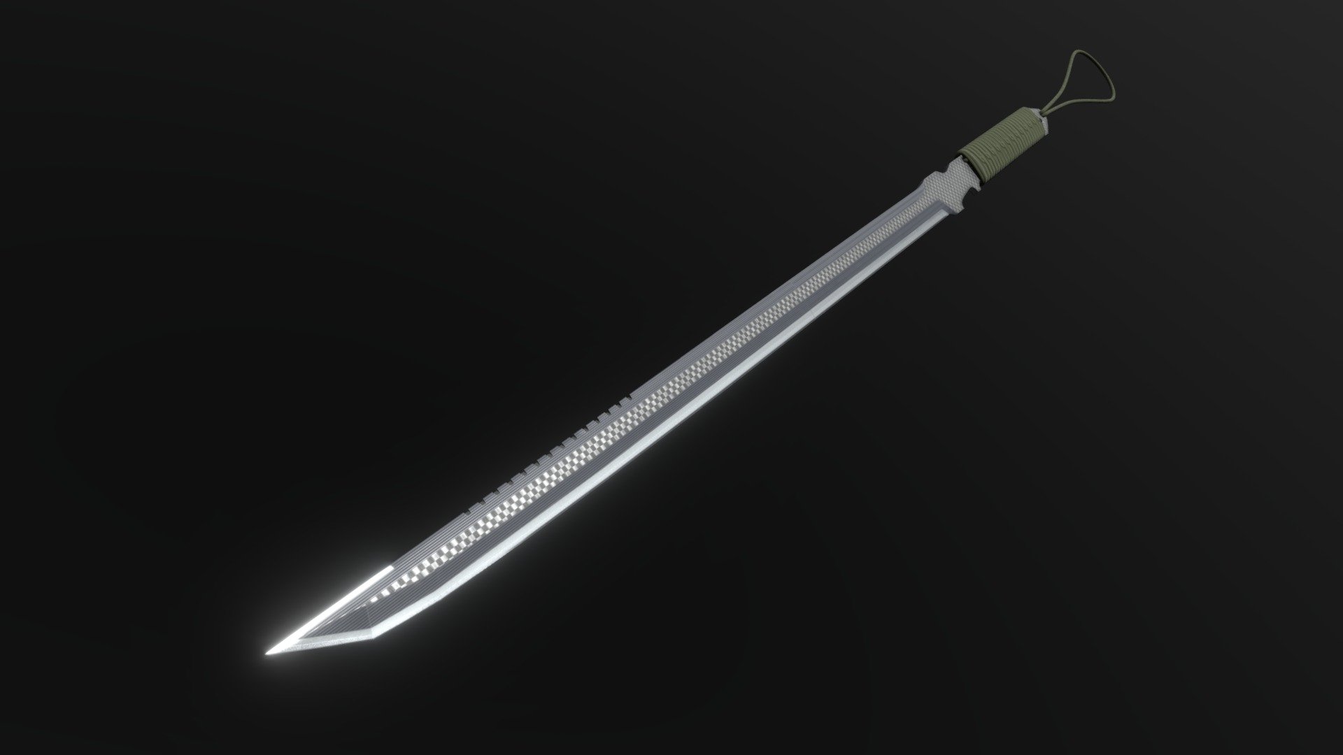 Modern looking sword from Metal Gear Solid 4 / Metal Gear Rising: Revengeance (R-00 chapter)

made it proportionally longer than in-game version for cooler appearance

textures are not final, thinking how to inprove the &ldquo;checker