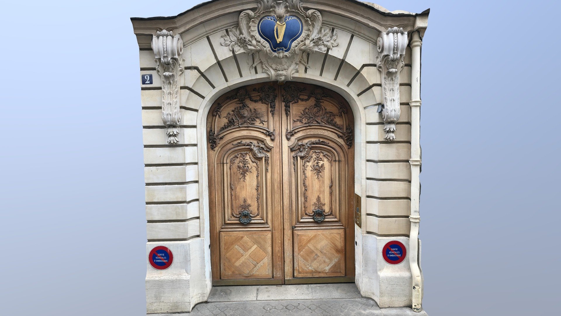 12 Avenue Foch, Paris - Door to Paris' Irish Embassy - 3D model by machinethinking 3d model