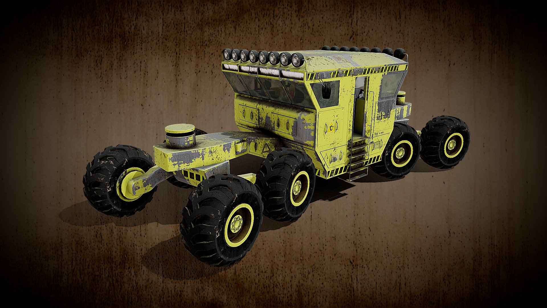 Game ready model mining truck. The model is divided into parts for easy control and customization in game engines. Easy to animate. Easy to fit into the scene. Simply and easily 3d model