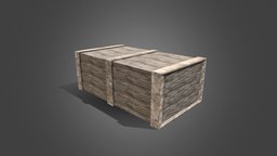 Simple Wooden Crate downloadable, low-poly, gameasset, gameready