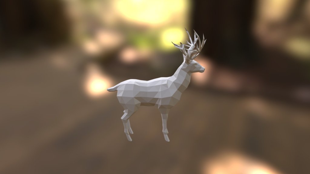 low poly deer with low poly antlers - Deer - Download Free 3D model by sinork123 3d model