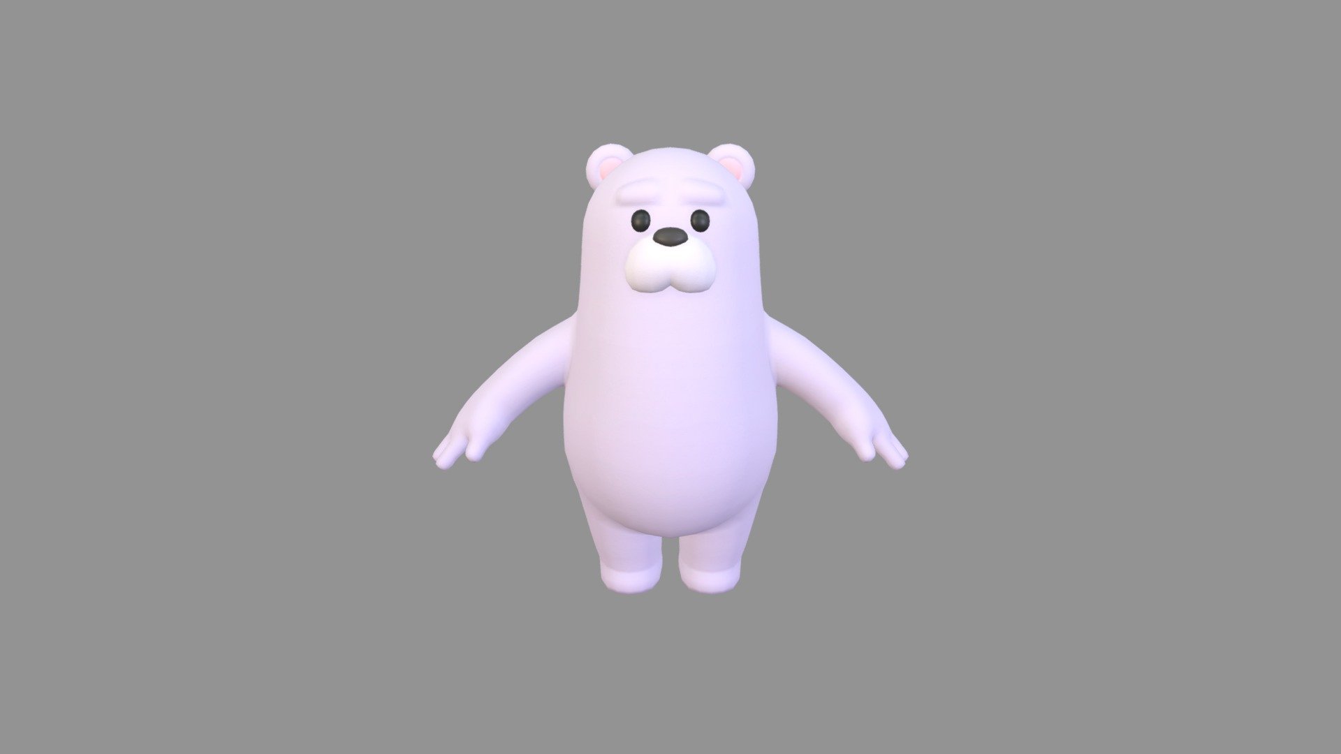 Brown Bear Character 3d model.      
    


File Format      
 
- 3ds max 2021  
 
- FBX  
 
- OBJ  
    


Clean topology    

No Rig                          

Non-overlapping unwrapped UVs        
 


PNG texture               

2048x2048                


- Base Color                        

- Normal                            

- Roughness                         



2,872 polygons                          

2,866 vertexs                          
 - Polar Bear Character - Buy Royalty Free 3D model by 3D Pencil (@unclebaria) 3d model