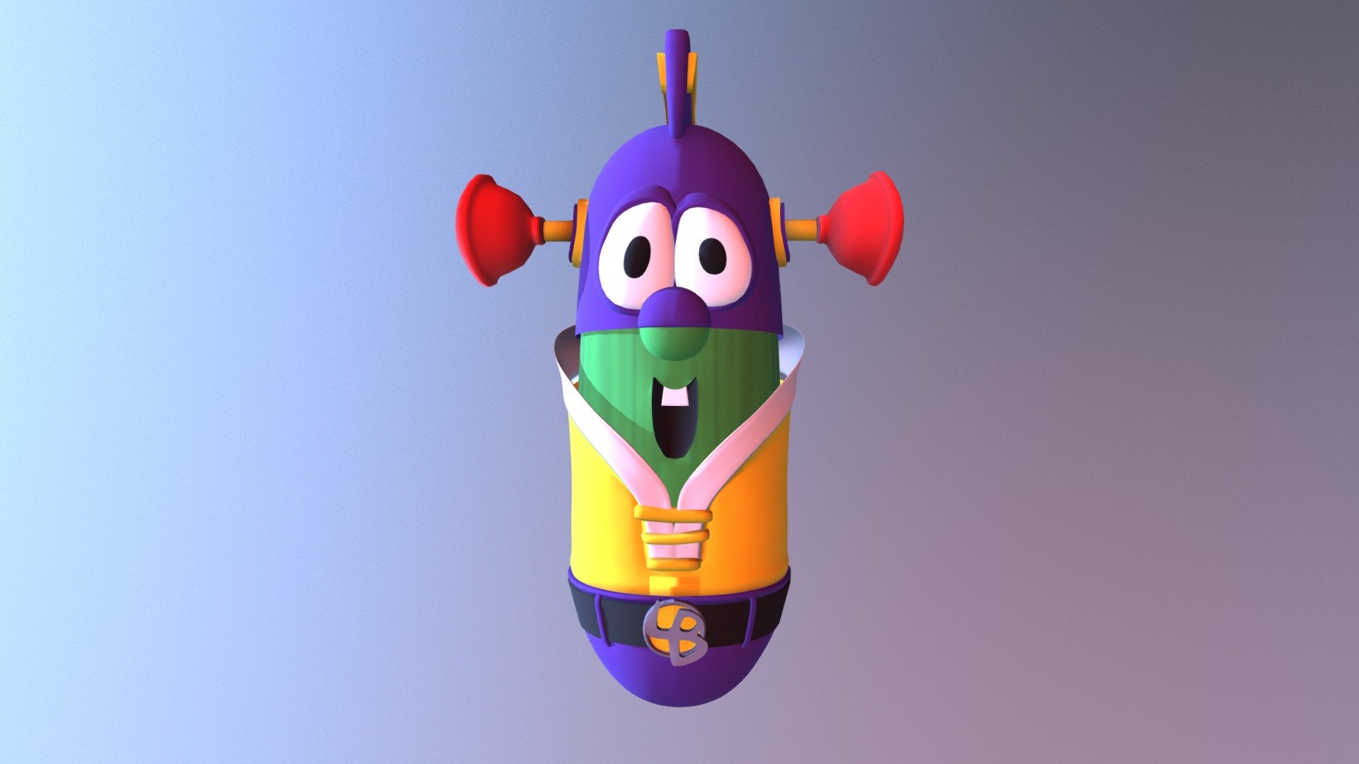 HE IS THAT HERO, They call him, LARRYBOY. Super suction ears away! - LarryBoy (Model by Nibroc.Rock) - 3D model by Nintega Dario (@nintegadario) 3d model