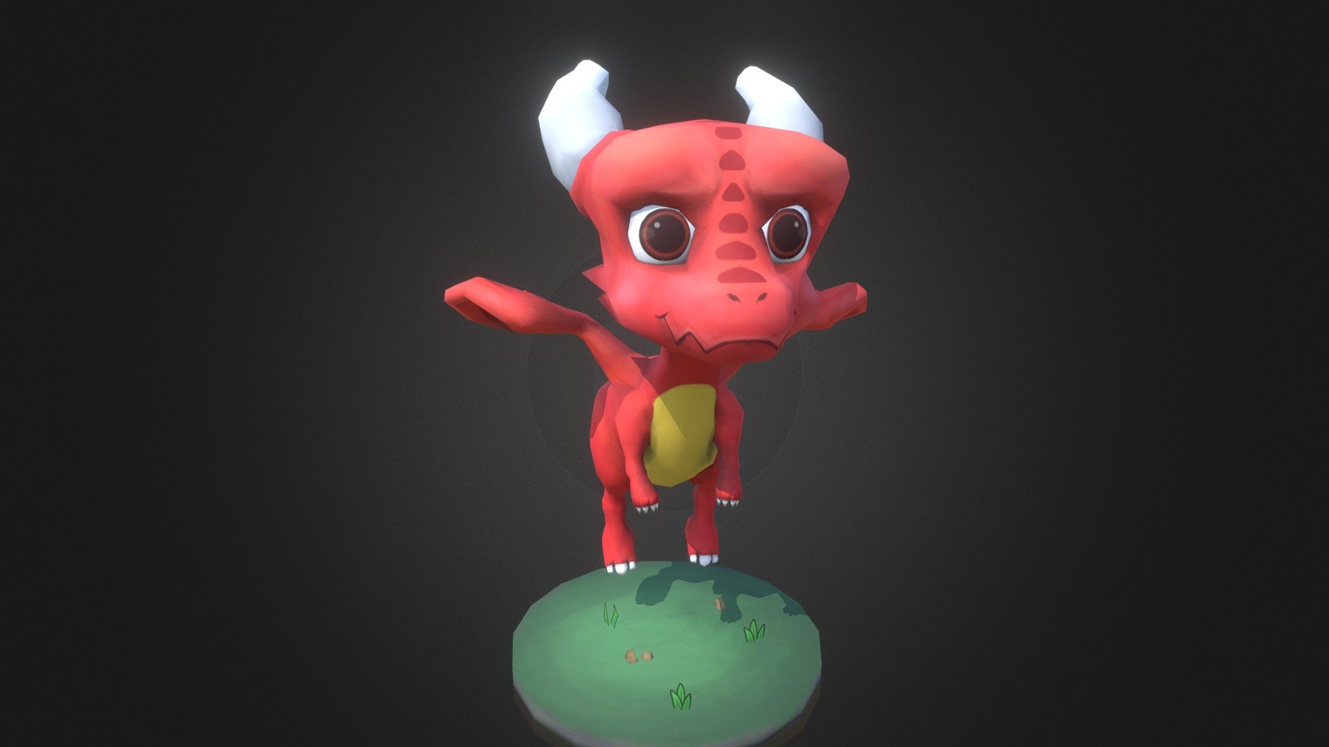It's a Cartoon dragon, modeled, rigged, and animated with  Blender, and texturized with Blender and the help of phtoshop 3d model