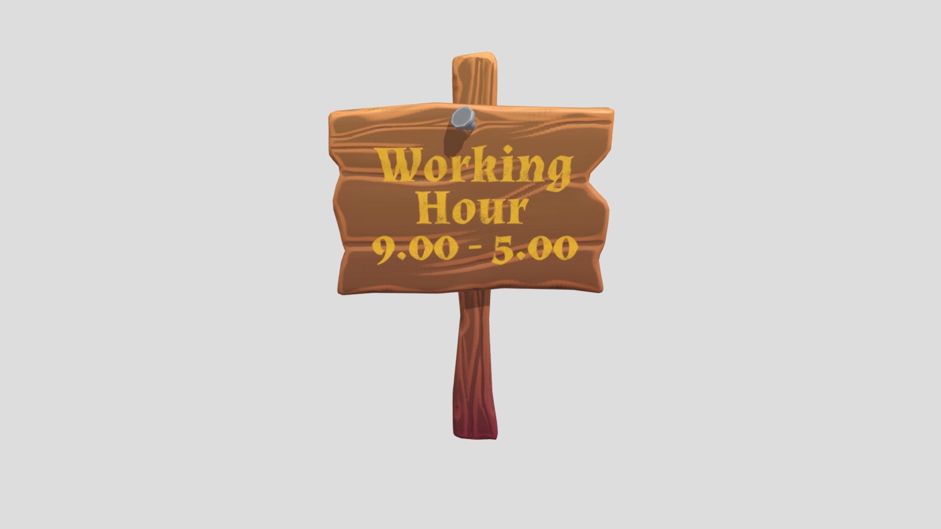 Wooden closing sign - Wooden Sign - Download Free 3D model by Nicosama (@firdaussahak) 3d model