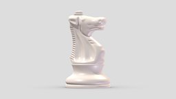 Knight Chess stl, tower, printing, cnc, piece, runner, pawn, bishop, queen, rook, king, print, printable, chessboard, chessman, asset, game, 3d, low, poly, model, chess, lady, knight