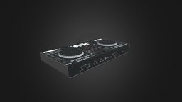 DJs Controller music, cinema, instrument, ray, vray, studio, sound, button, detailed, pad, chrome, mixer, dj, controller, max, mental, turntable, cgaxis, 3d, model, 3ds, c4d, black