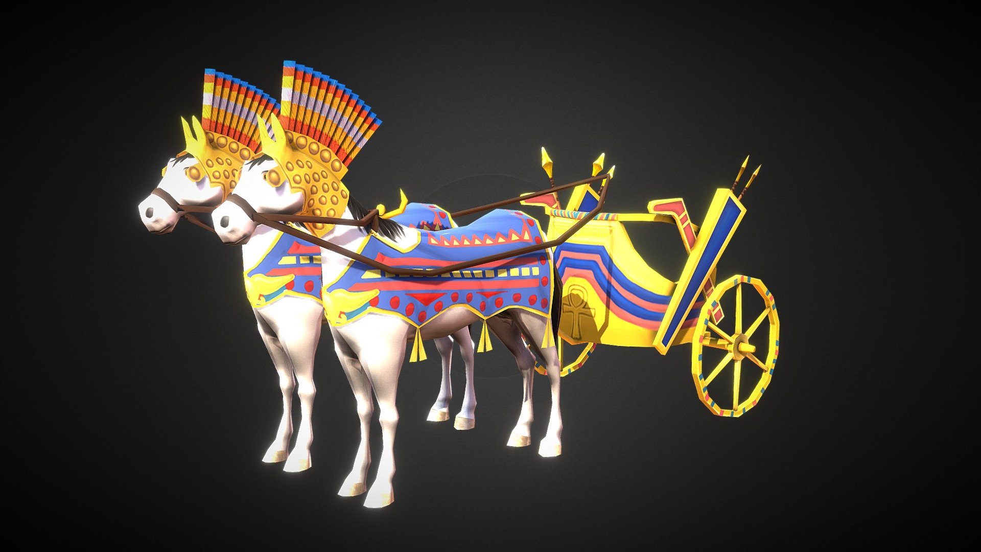 Low poly chariot model for mobile games - Chariot - Buy Royalty Free 3D model by Sameh Aransa (@sameharansa) 3d model