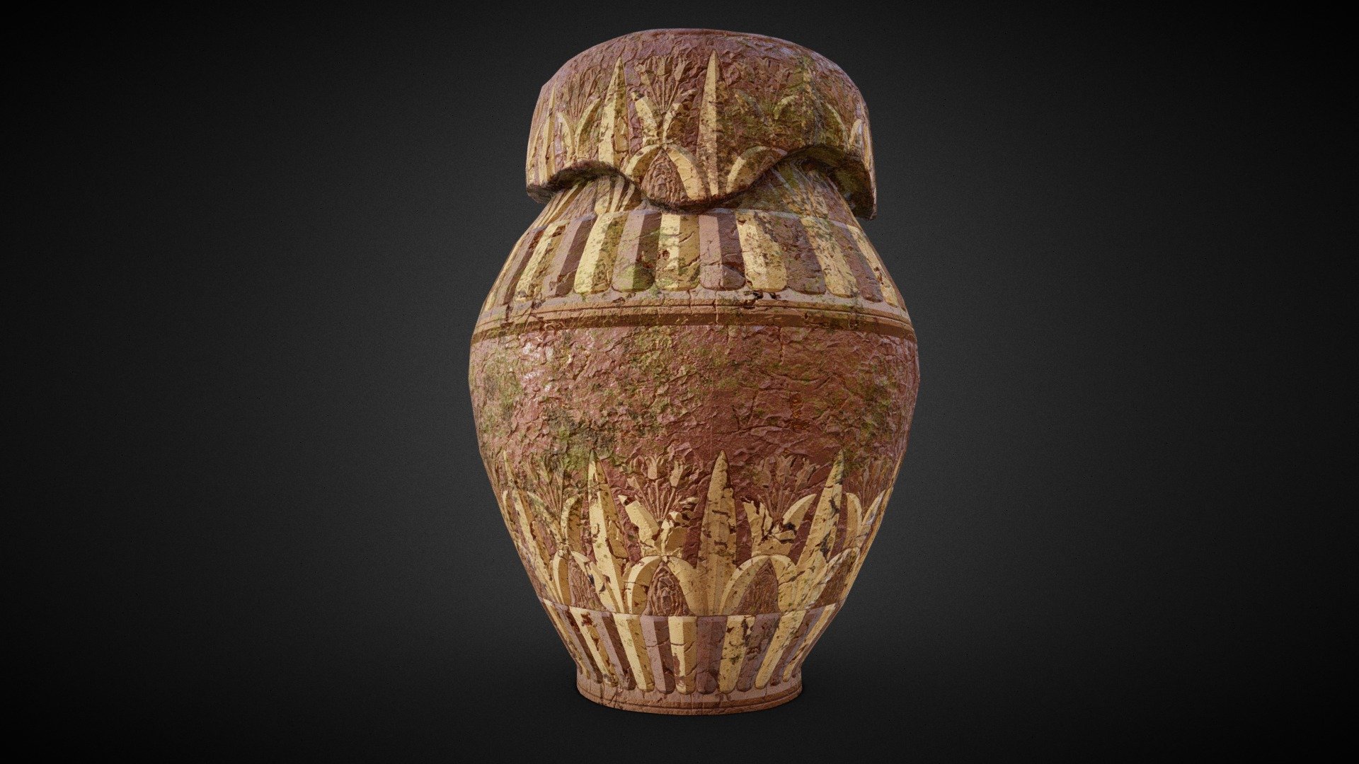 This 3D model represents an exquisite ancient vase. This 3D model is optimized for augmented reality (AR), virtual reality (VR), and web applications, allowing users to experience the vase in immersive digital environments. The model’s high level of detail ensures a realistic and captivating experience, bringing the ancient world to life 3d model