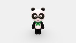 Cartoon black and white Panda Clothing panda, clothes, coat, costume, cosplay, lowpolymodel, roleplay, kungfupanda, handpainted, clothing