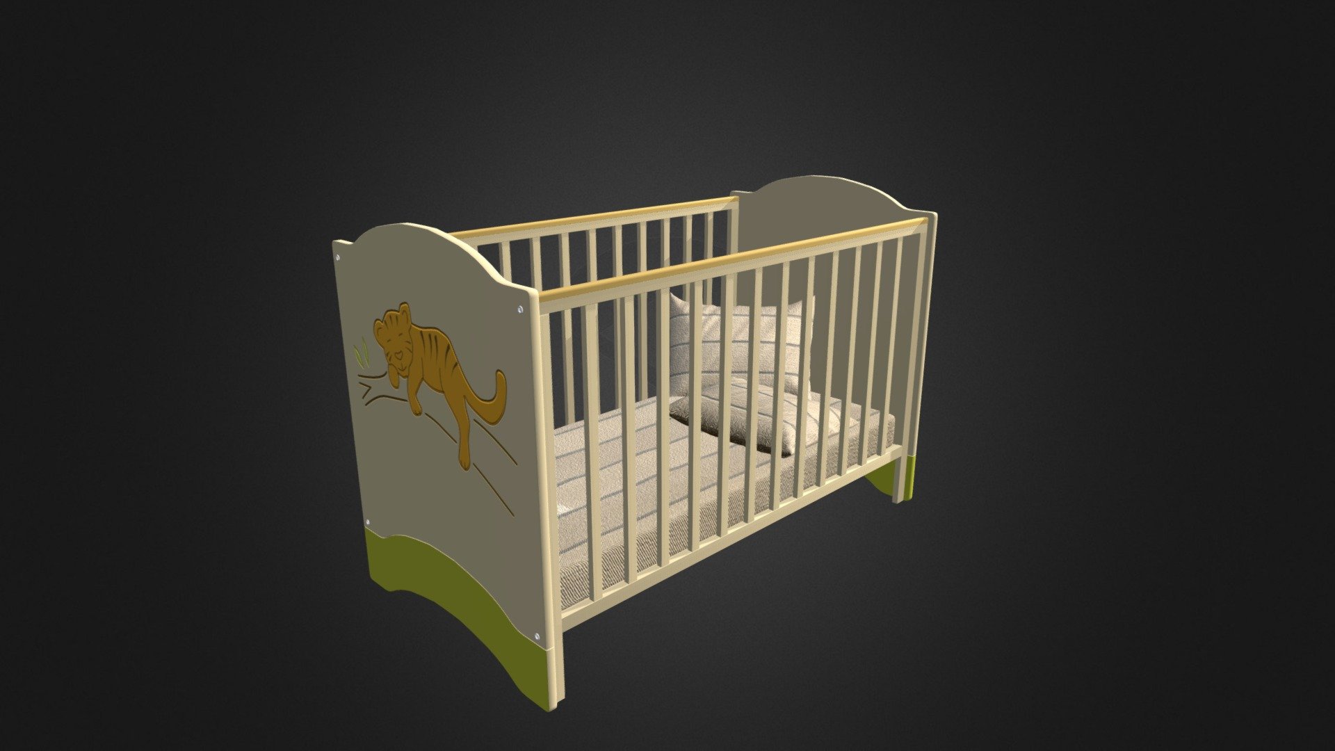 Baby Cot - Baby Cot - Buy Royalty Free 3D model by cgaxis 3d model