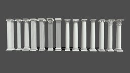 A collection of various Roman columns