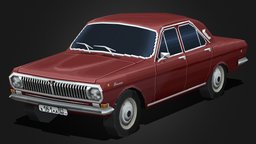 GAZ-24 Volga 1968 (PS1 Low-poly) sedan, soviet, playstation, russian, psx, 80s, 60s, 70s, ps1, 24, gaz, 90s, volga, 00s, low-poly, vehicle, lowpoly, car, gaz-24, volga-24