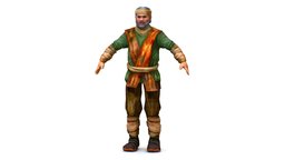 Low Poly model Old Man Farmer Character leather, white, vest, medieval, bag, pants, walker, rustic, merchant, young, worker, patch, farmer, villager, casual, belt, men, oldman, blonde, peasant, traveler, wear, urchin, traveller, malecharacter, trader, beggar, caucasian, male-human, dealer, menswear, boyscouts, oldguy, boycharacter, youngster, passerby, man, male, rogue, "blonde-hair", "pauper", "ragamuffin"