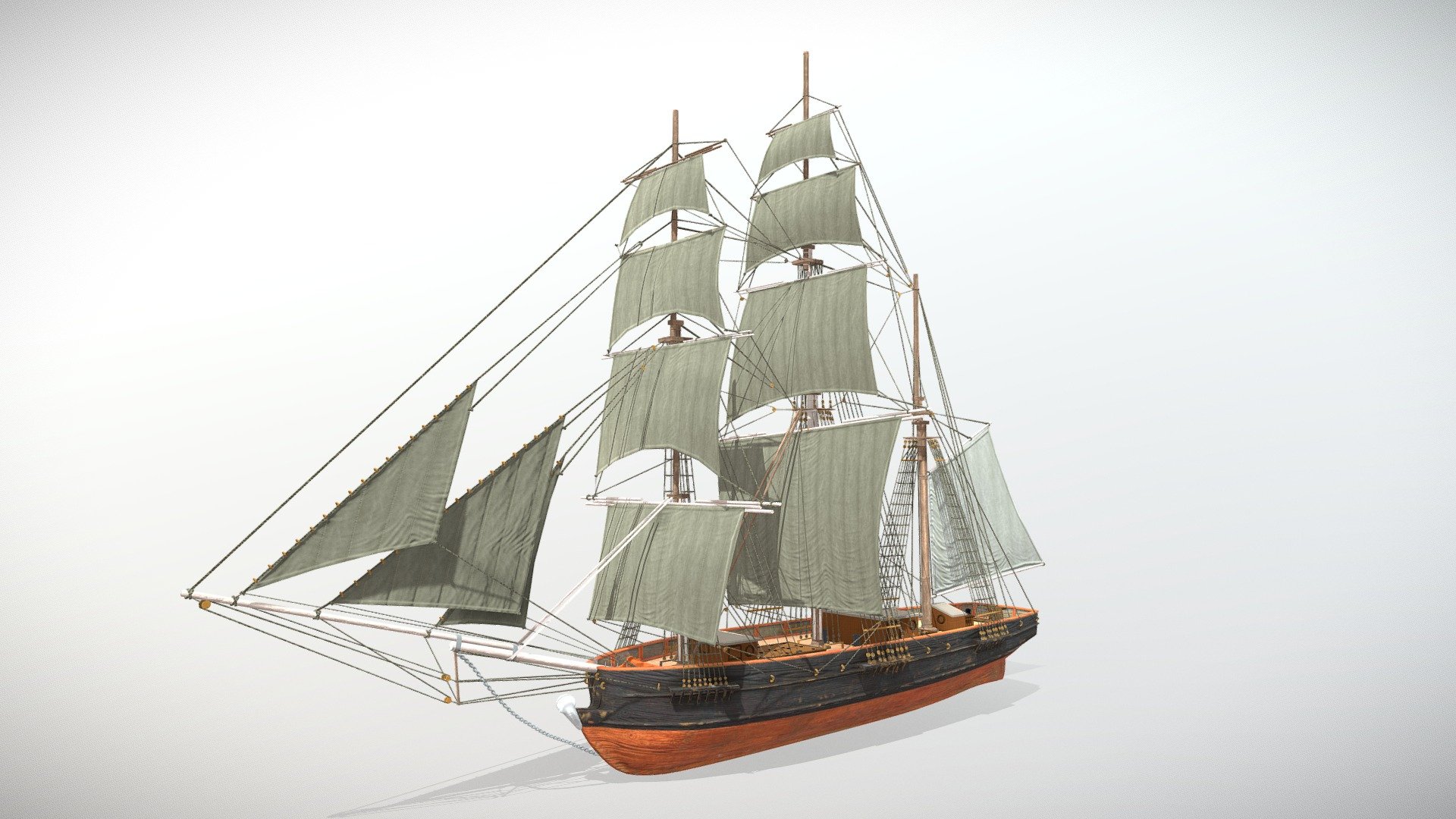 Modeled from an actual ship 3d model