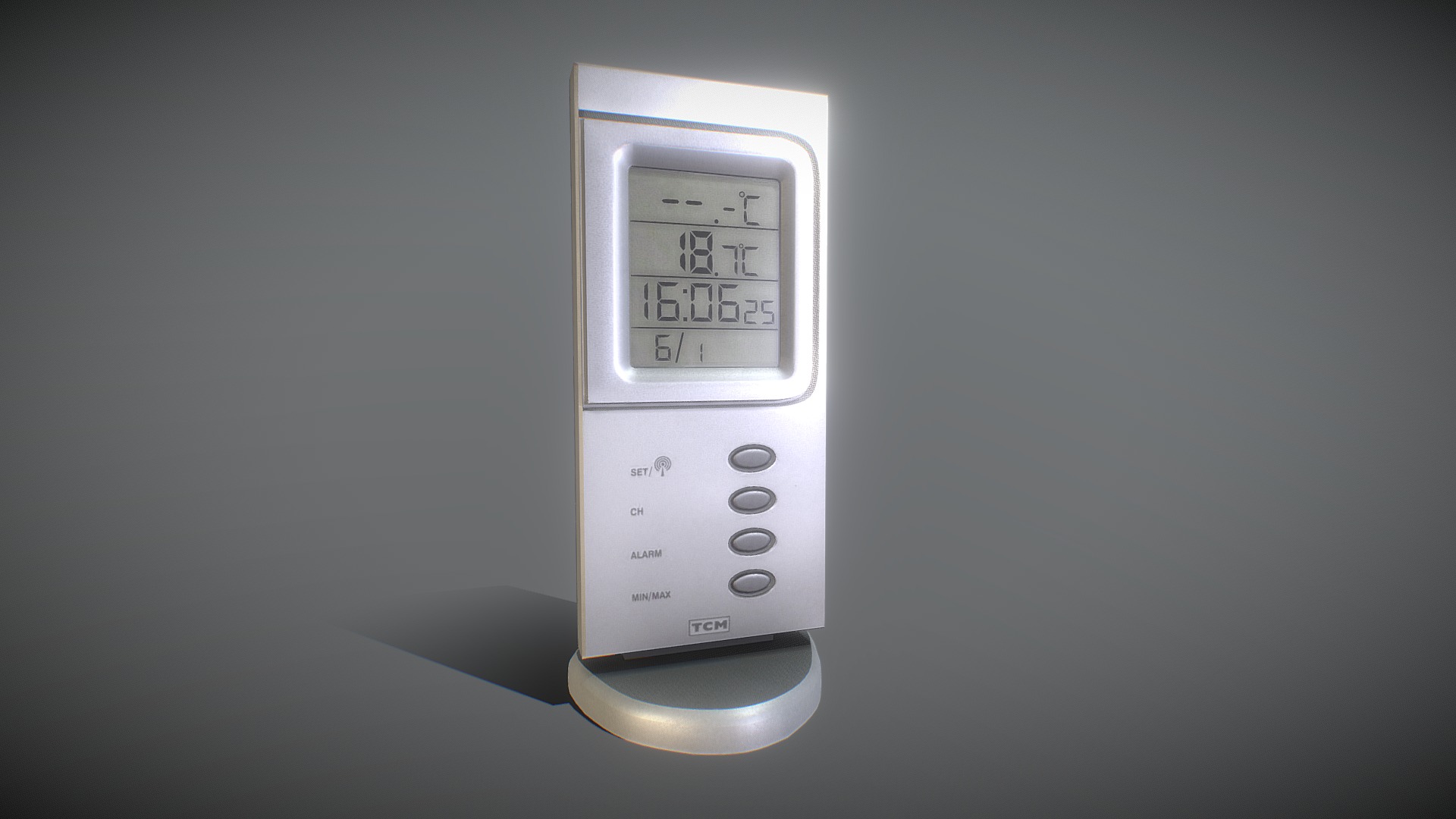 Here is a digital room thermometer and watch. 

Demo video













Made made with Blender 3d model