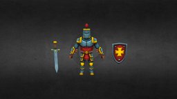 Knight hand-paint, staffpicks, character, game, art, lowpoly