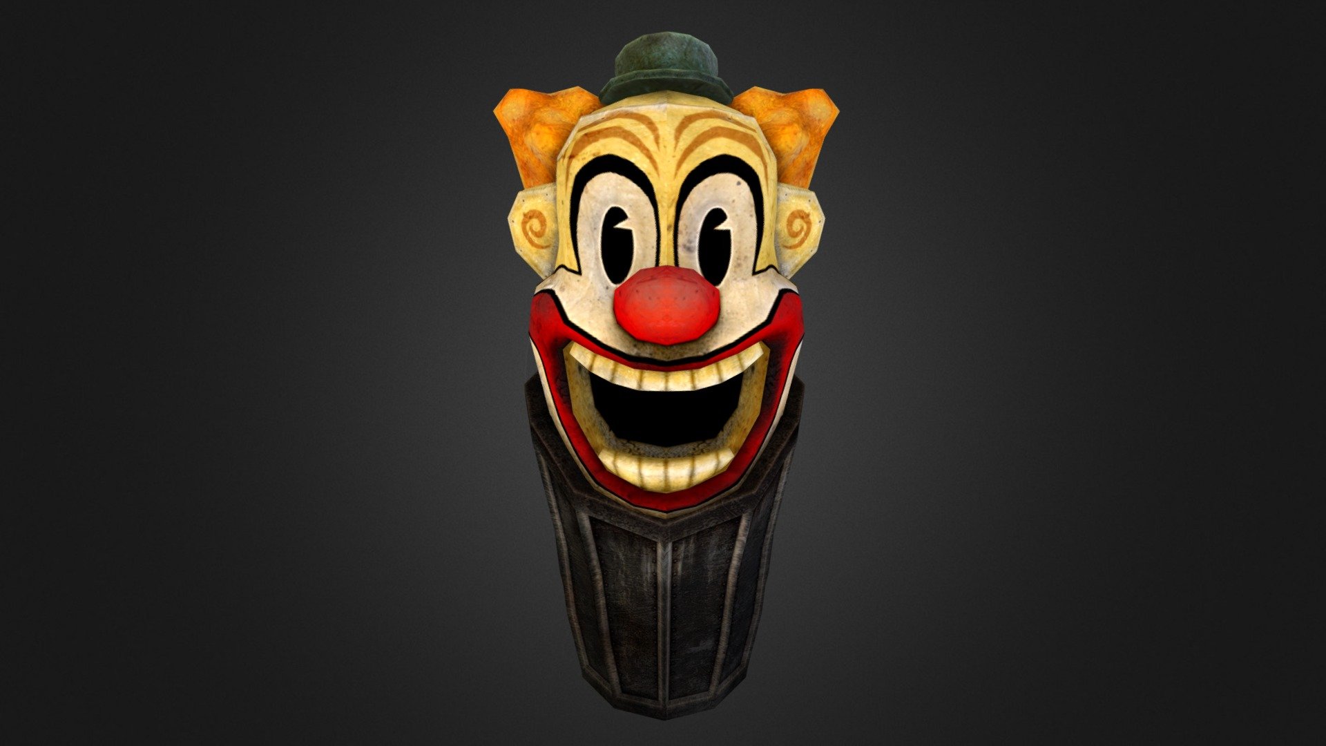 a simple dustpin - Clown Dustbin - 3D model by Lehar 3d model
