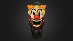 Clown Dustbin clown, dustbin, 3dmax