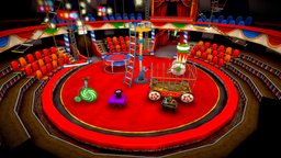 Circus Scene scene, elephant, clown, circus, handpaint, cartoony, gamedev, jambox, jawbone, staffpicks, low-poly, cartoon, game, 3dsmax, lowpoly, gameart, low, poly, gameasset, environment