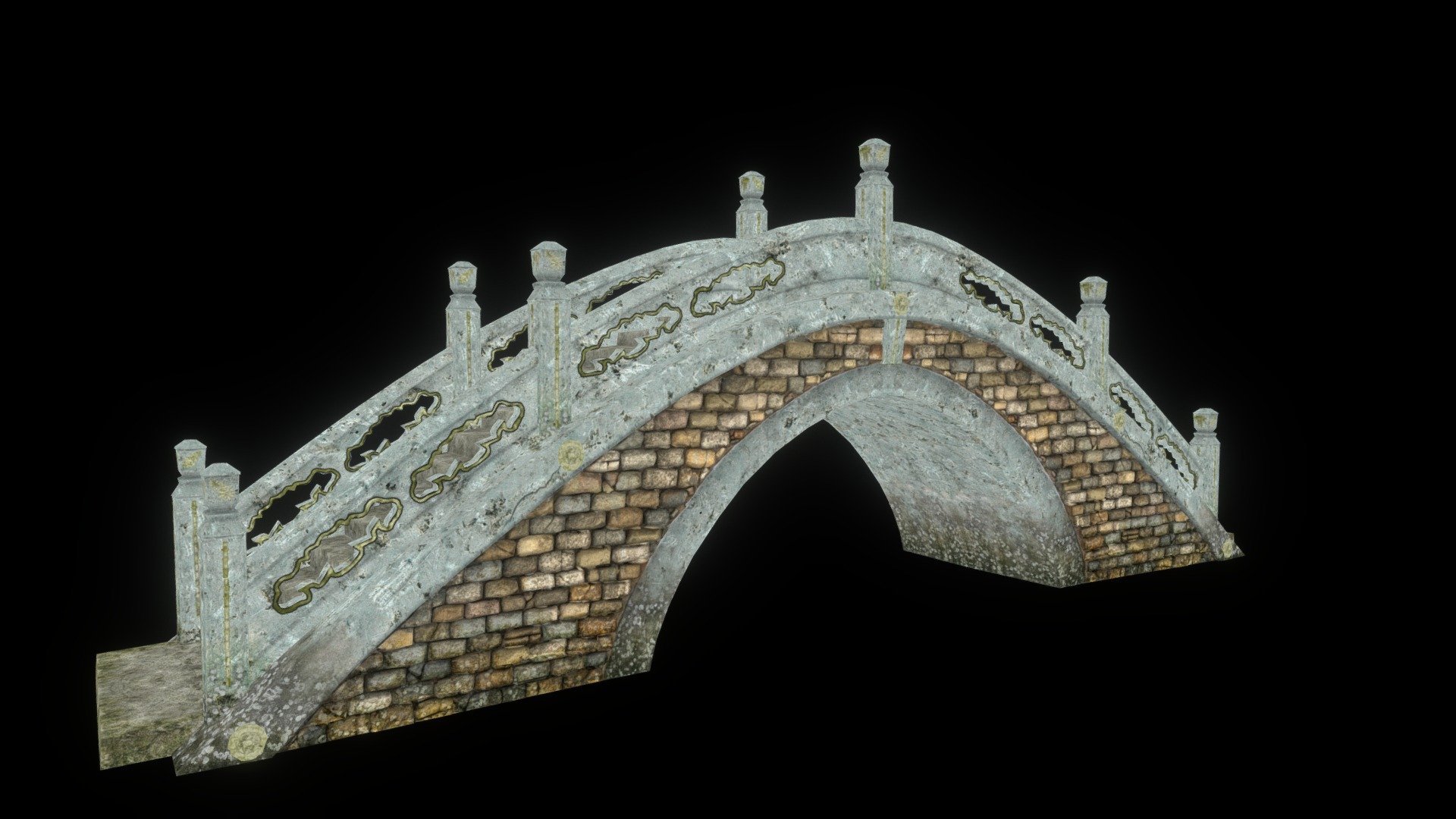 A Japanese / Chinese style bridge prop that was created for my Japanese Garden scene in Cry Engine 3 3d model